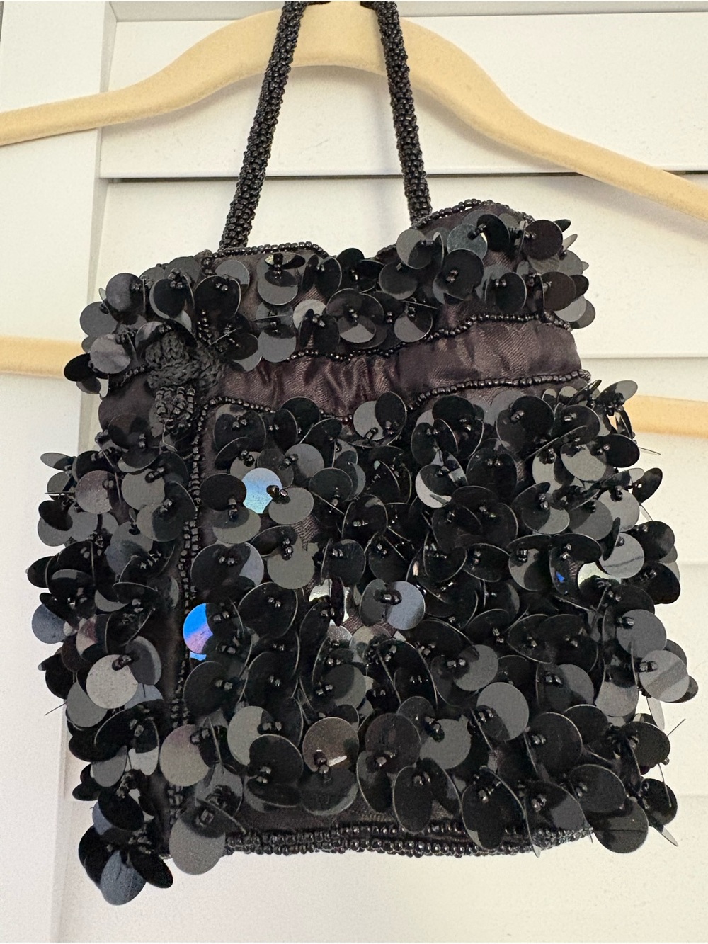 Black Sequin Evening Bag - Unbranded